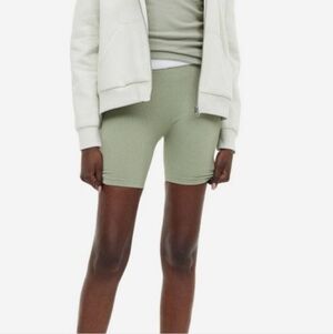 NWT WOMEN’S ZARA DUSTY Sage GREEN BIKER SHORTS SIZE Small S Casual Summer New